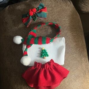 Labubu Festive Red and Green Holiday Outfit Set